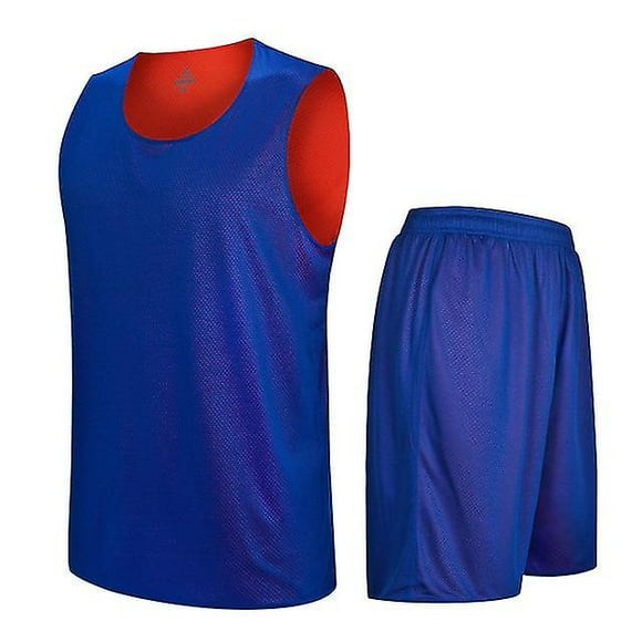 Double-side Design Basketball Jersey Sets Uniforms Diy Customized Sports Clothing Breathable Youth Training Basketball Jerseys Xl Blue Orange