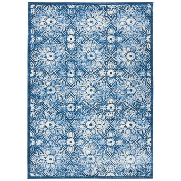 SAFAVIEH Martha Stewart Nazca Floral Area Rug, Navy/Creme, 2' x 4'