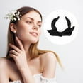 thumbnail image 7 of Unique Bargains 1 Pc Double Layered Bow Knot Headband Hairband for Women Black 2.6 Inch Wide, 7 of 7