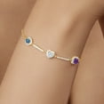 thumbnail image 4 of Gem Stone King 18K Yellow Gold Plated Silver Bracelet Persian Blue and White Moissanite (1.57 Cttw), 4 of 4