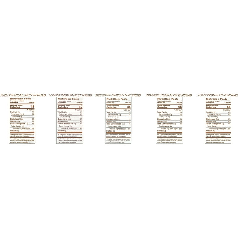 La Vieja Fabrica Fruit Spread Gift Box - 5 Jar Assortment With Orange, Peach, Apricot, Raspberry & Strawberry