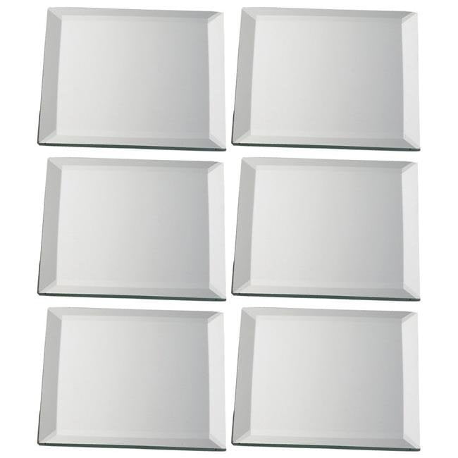 Biedermann & Sons Decorative 4-inch Square Mirror Plate H373SM Set of 2 