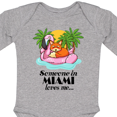thumbnail image 4 of Inktastic Someone in Miami Loves Me Boys or Girls Long Sleeve Baby Bodysuit, 4 of 5