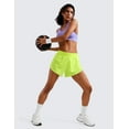 thumbnail image 3 of CRZ YOGA Mid Waisted Dolphin Athletic Shorts for Women 4 Inches with Liner, 3 of 4