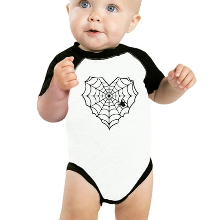 

Heart Spider Web Cute Halloween Bodysuit Baby Baseball Bodysuit Gifts