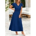 thumbnail image 5 of PRETTYGARDEN Women's Summer Maxi Dresses Trendy Casual Button V Neck Ruffle Cap Sleeve Long Flowy Pleated Dress, 5 of 6