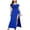 Blue, variant on IROINNID Formal Dress for Women Wedding Guest Homecoming Party Trendy Large Solid Hip Wrap Sleeveless Split Dress,Black