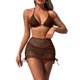 thumbnail image 2 of Trajes de baño para mujer Traje de baño de bikini sólido con almohadilla para el pecho para mujer Traje de baño dividido Bañador y faldas de baño Trajes de baño de 3 piezas para mujer, 2 of 6