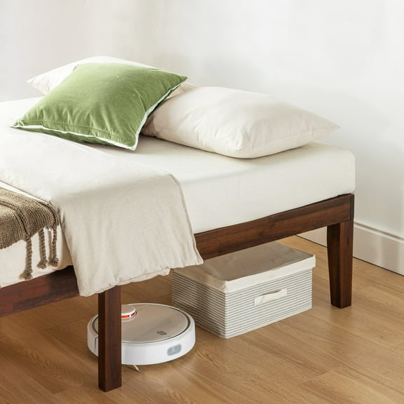 Crown Comfort 16 Inch Classic Solid Wood Platform Bed Frame in Multiple Finishes Espresso - Twin