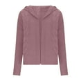 thumbnail image 4 of SuTry Womens Tops Slim Cropped Cardigan Fall Winter Soft Knit Long Sleeve Solid Color Casual Fashion Outerwear Sweater(Pink#1,S), 4 of 6