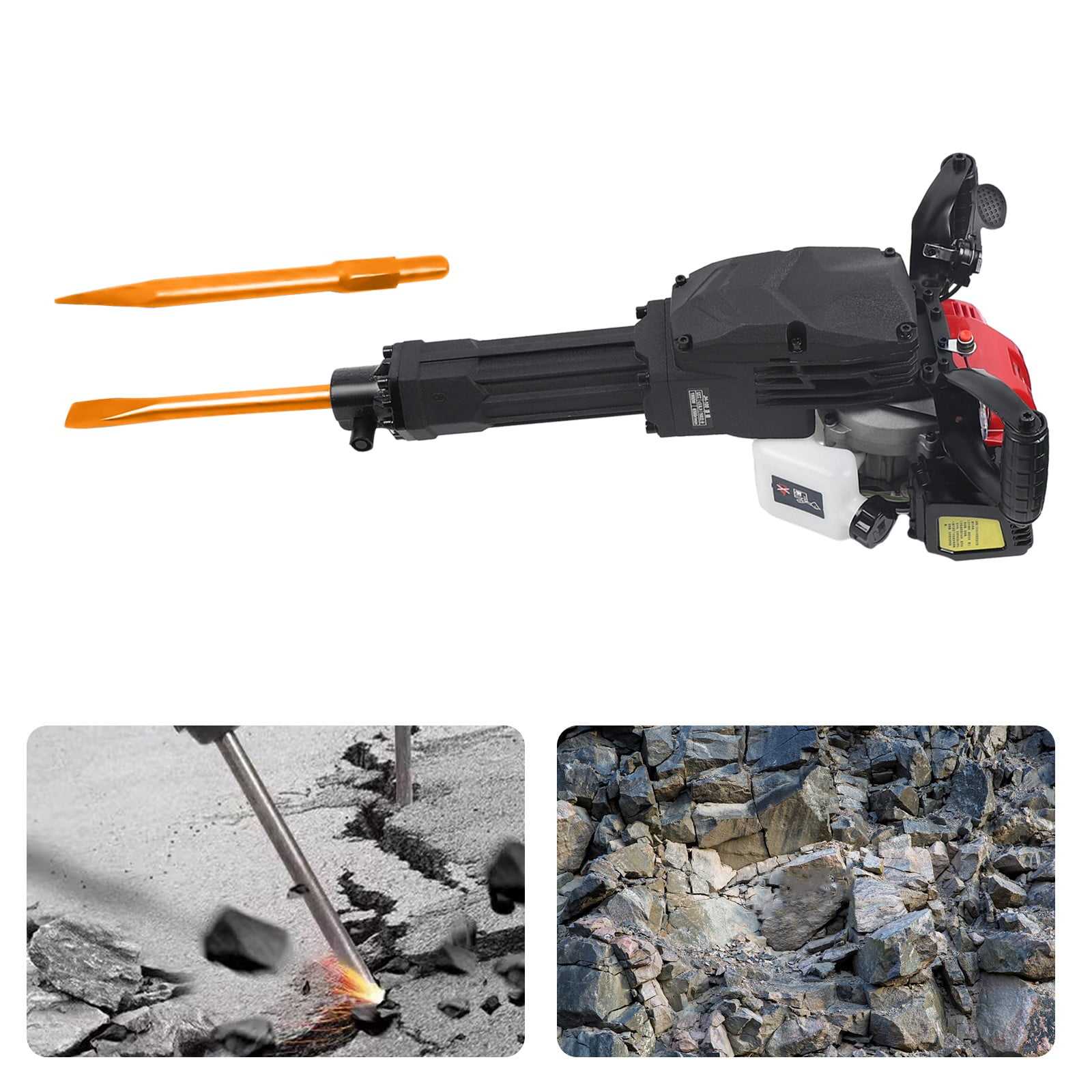 52CC Gas Powered Hand Pull Start Demolition Jack Hammer Hammer Demolition Concrete Breaker Punch Drill