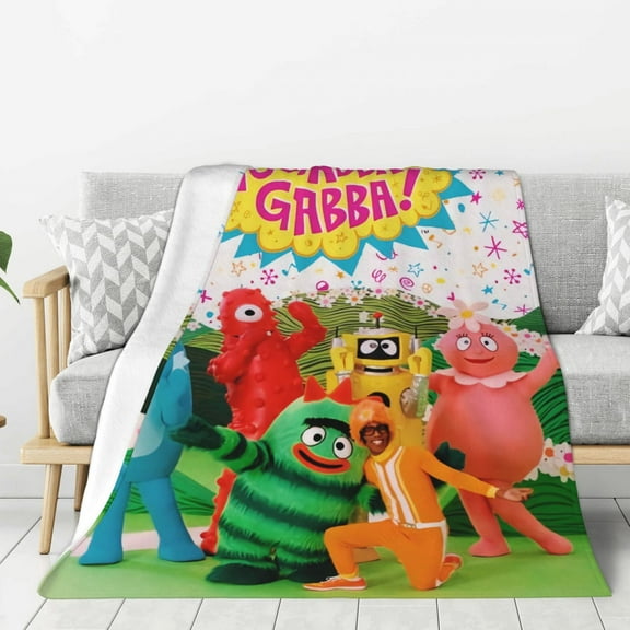 Cute Yogabba Gabba Style-7 Anti-Pilling Soft Warm Flannel Throw Blanket 60"x50" For Sofa Bed Home Blankets