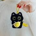 thumbnail image 5 of Handmade Crochet Keychain Strap Soft Adorable Black Stuffed Animal Toy For, 5 of 5