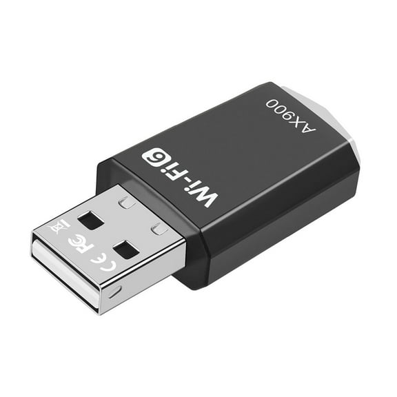 Black WiFi 6 USB Adapter for Desktop PCs IEEE 802.11ax Compliant, Auto-Detection, AP Hotspot Support
