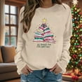 thumbnail image 6 of HOMBOM Crewneck Sweatshirts for Women Christmas Khaki Vintage Cozy Merry Graphic Xmas Adults Sweatshirt Festive, 6 of 6