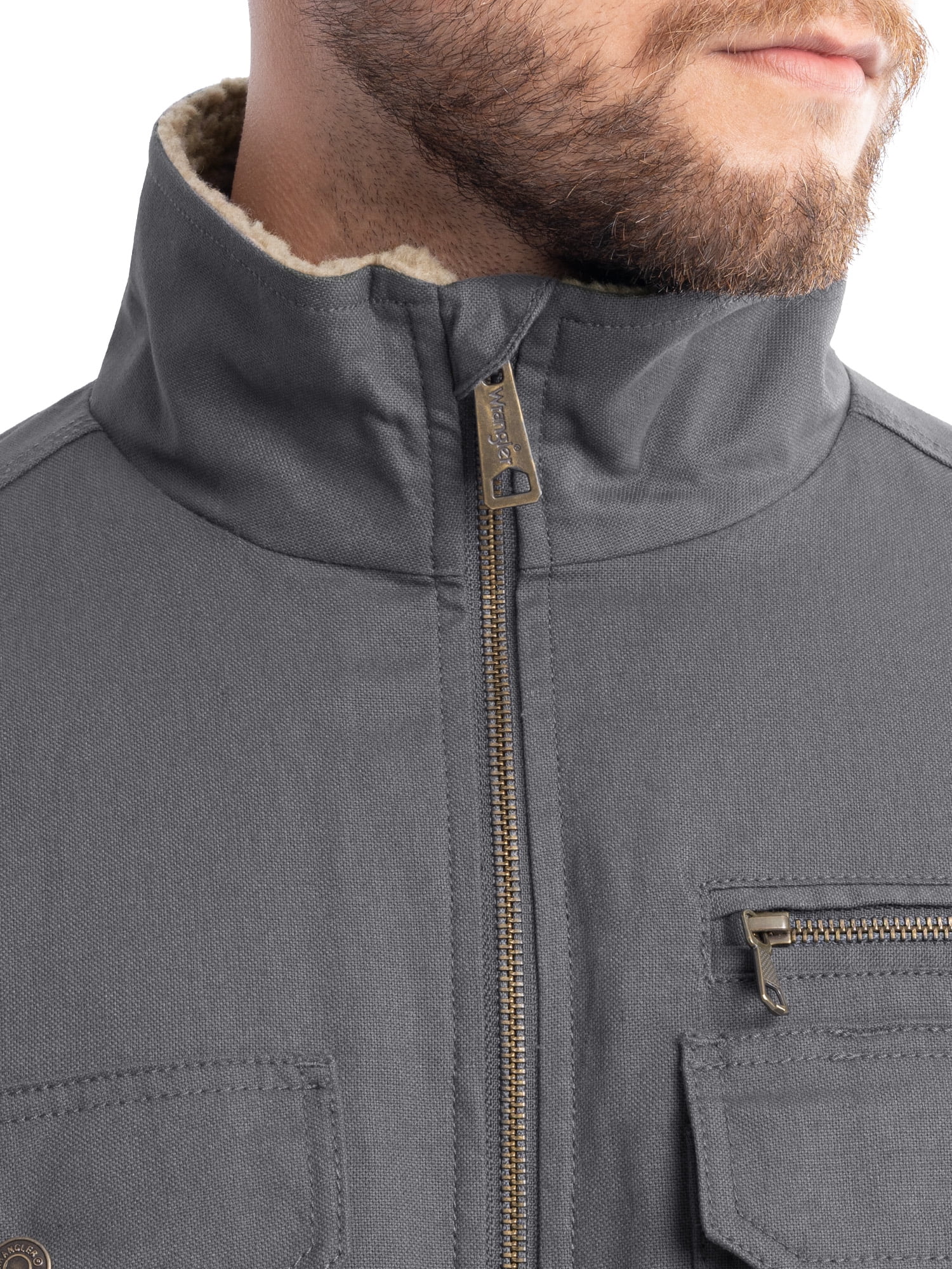Wrangler Workwear Men's Mock Neck Jacket with Inner Linning Insulating Fabric, Size S-3XL