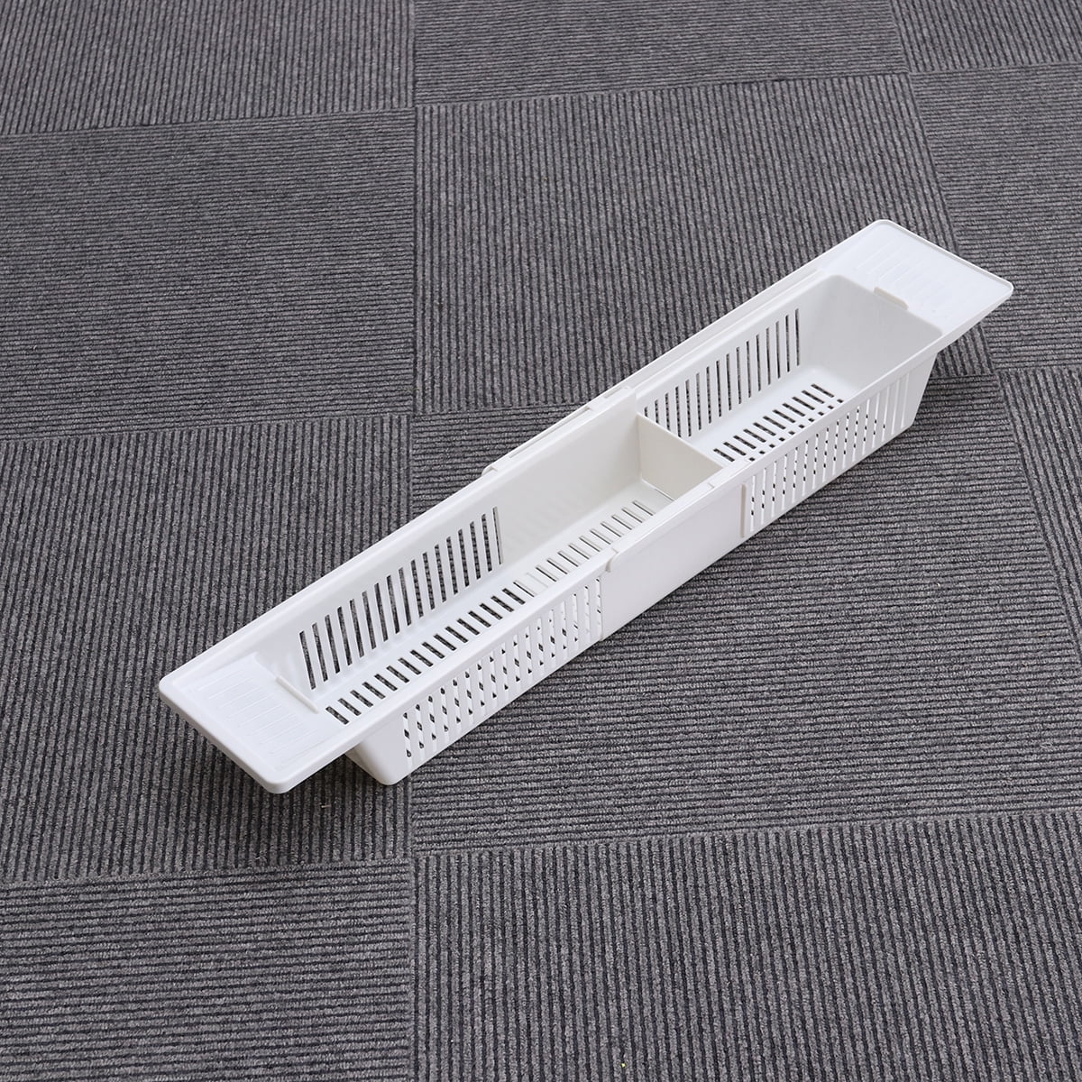 NUOLUX Retractable Bath Tray Plastic Bathtub Basket Shelf Rack Bath Toys Organizer