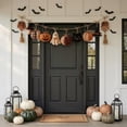 thumbnail image 6 of 61" Fall Fabric Garland, Rustic Spooky-Cute Halloween Bunting with Stuffed Pumpkins, Ghost & Black Cat, Fun Autumn Hanging Decor for Fireplace Mantel & Wall, 6 of 8