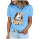 thumbnail image 1 of Xuyuer Easter Shirts for Women Rabbit Bunny Women's Lover Printed T-shirt Round Neck Short Sleeved Happy Easter Day Graphic Short Sleeve Tee Tops, 1 of 7