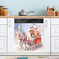 thumbnail image 4 of Christmas Winter Carriages Dishwasher Magnet Covers for The Front Magnetic Dishwasher Cover Home Cabinet Decals 20" x 26" Refrigerator Door Home Decor, 4 of 5