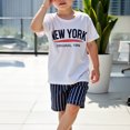 thumbnail image 5 of Tdoqot Toddler Boys Vacation Outfit Sets- Elastic Waist Shorts Sumemr Short Sleeve Shirts Soft Kids Beach Clothes White Size 5T, 5 of 6