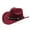 Wine, variant on Western Cowboy Hat for Men Women Wide Brim Felt Fedora Jazz Cap with Rivets Vintage Ethnic Style Headwear for Party