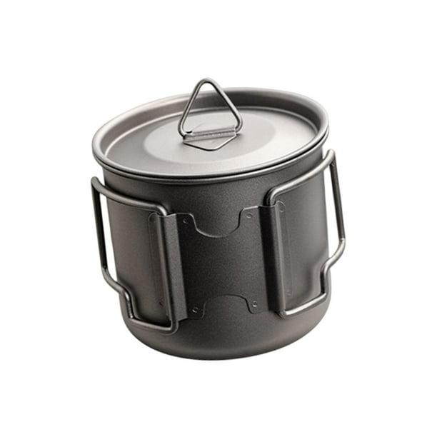 Titanium Pot Backpacking Ligero con asa plegable Taza de café para acampar para 350ML Zulema Taza al aire libre de titanio