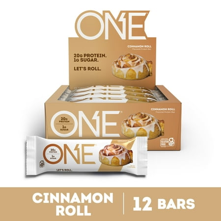 One Protein Supplement Bar, Cinnamon Roll, 20g Protein, 12 Count