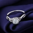 thumbnail image 2 of solitaire jewels Twisted Shank 1.5CT Round Moissanite Hidden Halo Engagement Ring For Women, 14K Yellow Gold, 2 of 7