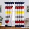 thumbnail image 7 of DriftAway Mia Stripe Room Darkening Grommet Unlined Window Curtains 2 Panels 84"L x 52"W Multi, 7 of 7