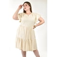 thumbnail image 4 of Vestido corto con olanes Roman Fashion /Tallas Extras, 4355 (Arena) beige 38, 4 of 5