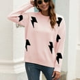 thumbnail image 4 of Herrnalise Women's Knitted Crop Tops Women Star Print Off-Shoulder Round Neck Sweater Pullover Jumper Sweaters, 4 of 9