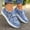Blue, variant on YOUYEDIAN Loafers for Women Casual Lace-up Comfy Versatile Floral Print Round Toe Flats Fashion Platform Slip On Walking Shoes