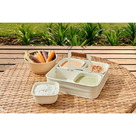 

Better Homes & Gardens White Galvanized Steel Square Serve Tray Bowl Set 9.05 L x 9.05 W