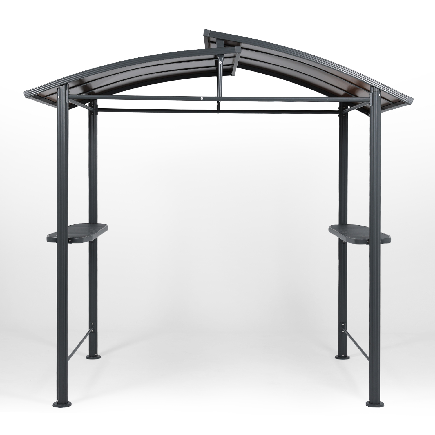 Aoodor 8 x 5 ft. BBQ Grill Gazebo Shelter, Gray Steel Frame with Side Shelves,  for Outdoor, Patio, Backyard - image 2 of 7