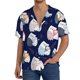 thumbnail image 1 of Balery Mom And Baby Owls Camisa Casual de Manga Corta con Botones para Hombre, Texturizada, Estilo Cubano, para Playa, Verano-Medium, 1 of 5