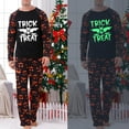thumbnail image 2 of DAKIMOE Halloween Pajamas Family Matching Glow In The Dark Halloween Print Long Sleeve PJs Set Outfits 2 Pieces Cotton Loungewear Sleepwear for Adult Men Women Kids Toddler, Bat, Dad-3XL, 2 of 7