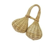 Woven Double Jingle Caxixi Shaker - African Bottle Cap Rattle