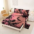 thumbnail image 2 of Erosebridal Brown Funny Capybara Queen Sheet Sets,Japanese Style Pink Cherry Blossom Bed Set For Capybara Lovers 4pcs, 2 of 6