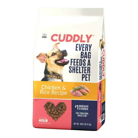 CUDDLY Dry Dog Food, Chicken & Rice, 40lb Bag