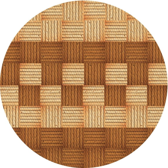 Ahgly Company Indoor Square Patterned Cantaloupe Orange Area Rugs, 3' Square
