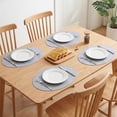 thumbnail image 3 of Placemats Set of 6 Leather Placemats for Kitchen Dining Table Decor Washable Heat Resistant Table Place Mats Silver 16.9x11.8inch, 3 of 6