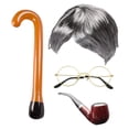 thumbnail image 4 of Old Lady Cosplay Set abuela peluca peluca vestido accesorios para adultos vestir EstiloC Sunnimix Disfraz de anciana, 4 of 7