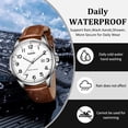 thumbnail image 3 of Watch for Men Minimalist Ultra Thin Wrist Watch Waterproof Quartz Analog Watch with Leather Strap -Gift for Men, 3 of 7