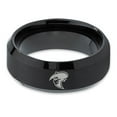 thumbnail image 2 of Tungsten Cowboy Cowboys Bandit Banditry Band Ring 8mm Men Women Comfort Fit Black Beveled Edge Brushed Polished, 2 of 4