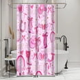thumbnail image 2 of Western Cowgirl Shower Curtain Pink Bow Preppy Cowgirl Shower Curtain for Bathroom Decor 72x72 Inch Washable Polyester Trendy Cute Disco Girls Shower Curtain Set with 12 Hooks, 2 of 6