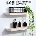 thumbnail image 5 of Fun Memories 24 inch Floating Shelves, 8 inch Deep Rustic Wood Wall Shelves Set of 2,White, 5 of 6