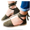 thumbnail image 5 of ZTTD Womens Flat Lace-Up Summer Holiday Sandals Shoes Strap Shoes Army Green, 5 of 8