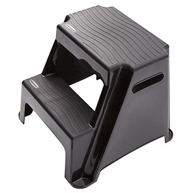Rubbermaid RM P2 2 Step Molded Plastic Stool with Non Slip Step Treads 300 Pound Capacity 1 Piece