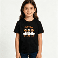 thumbnail image 2 of Girls Graphic Tees Fall Vibes Ducks Kids T Shirt Cute Autumn Casual 100% Cotton Short Sleeve Soft Tops 4-13Y, 2 of 5
